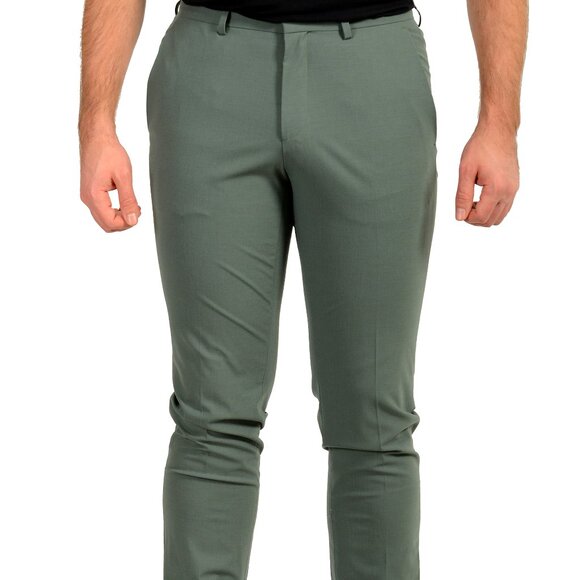 Hugo Boss Men's "Hesten232X" Extra Slim Fit Sage Wool Dress Pants US 32R IT 48 - Picture 1 of 5